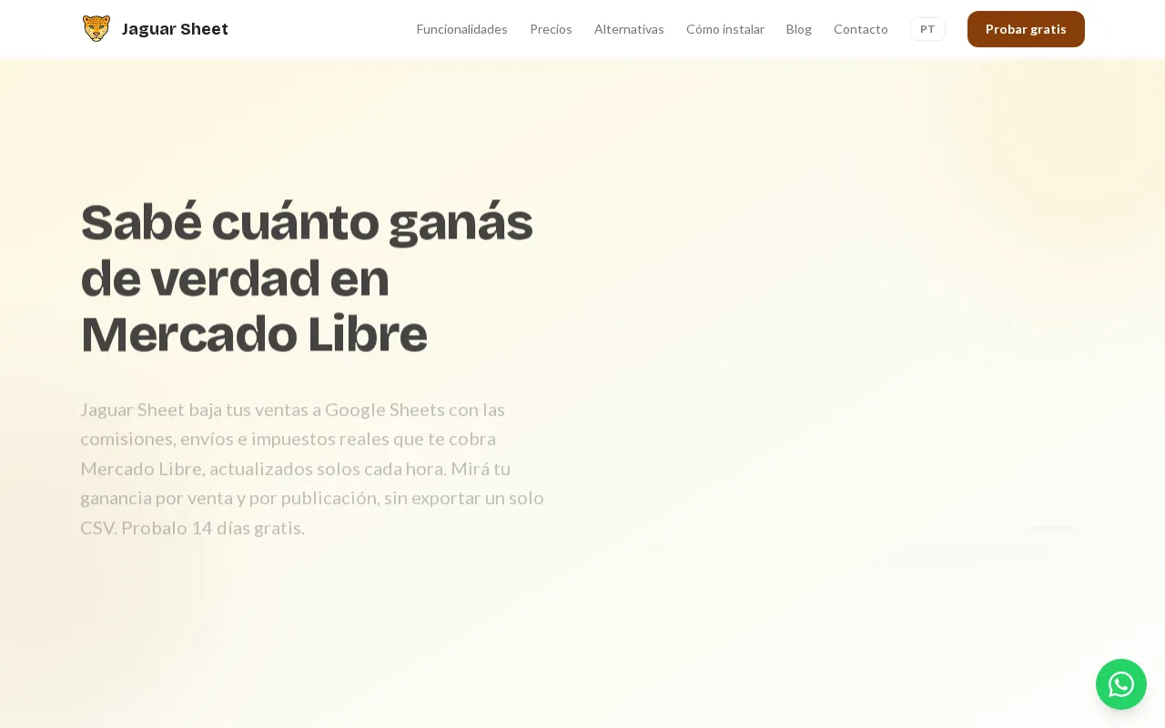 Jaguar Sheet product screenshot