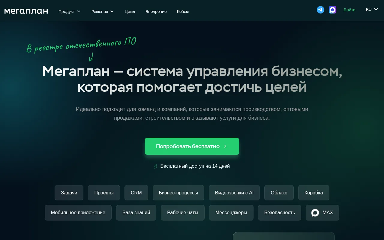 MegaPlan product screenshot