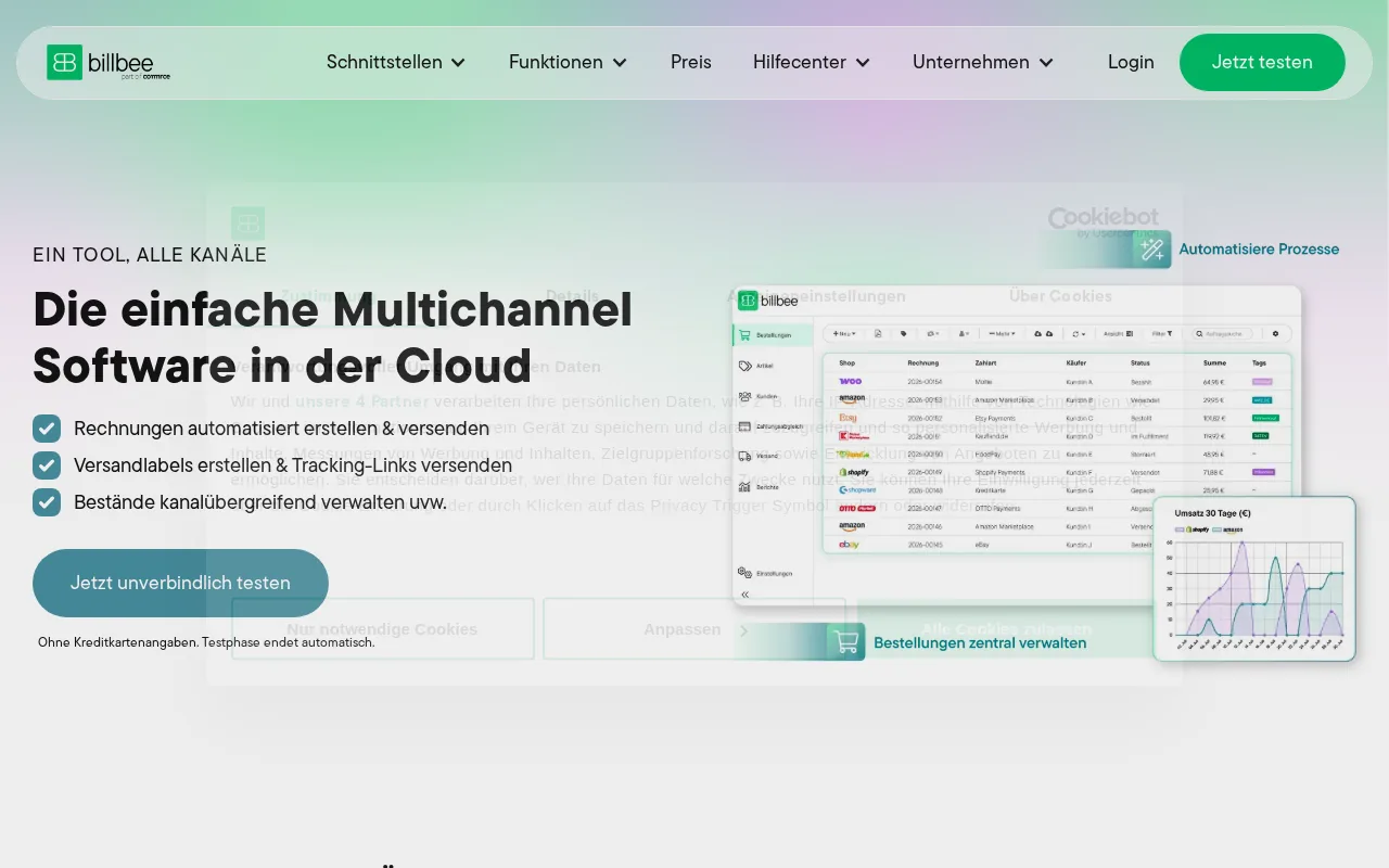 Billbee product screenshot