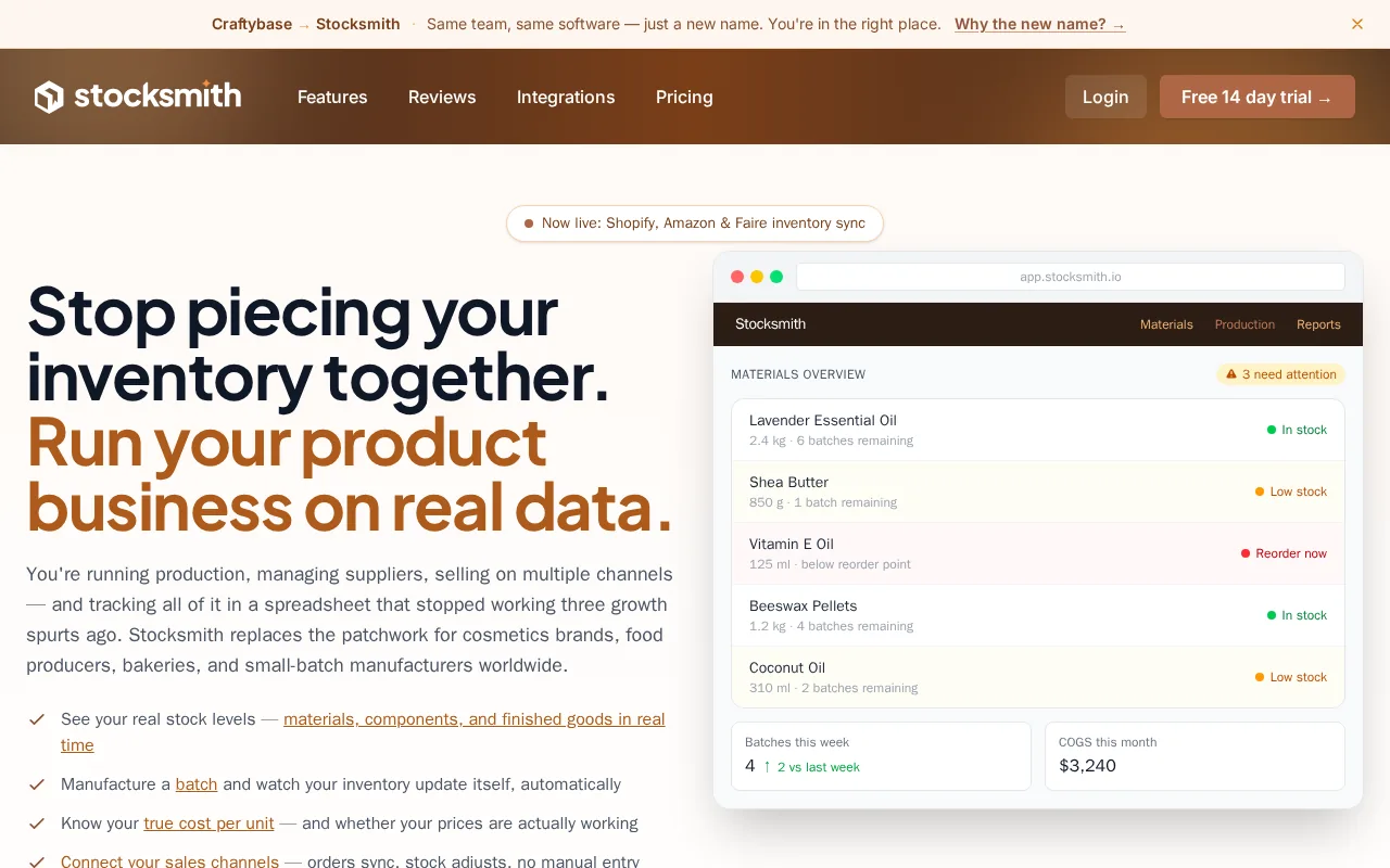 Stocksmith product screenshot