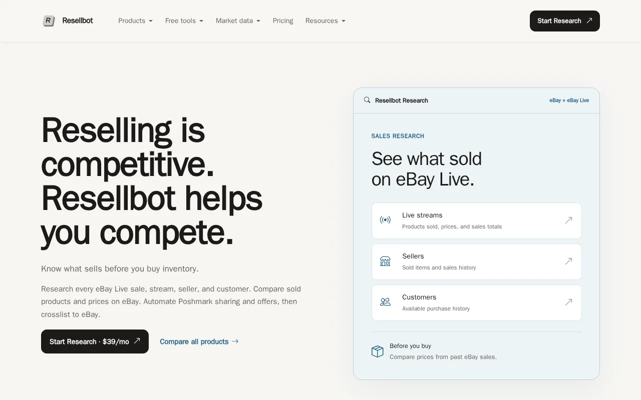 ResellBot product screenshot