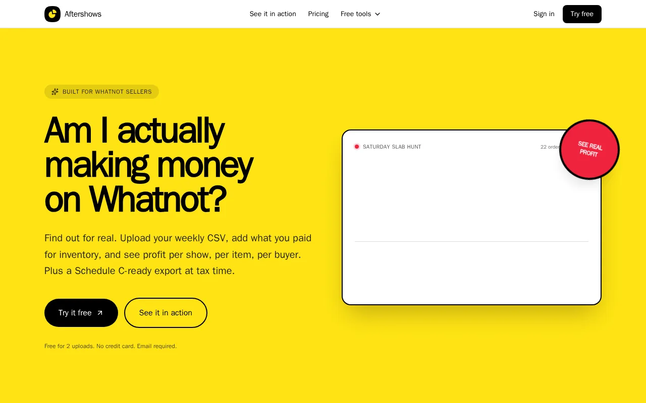 Aftershows product screenshot