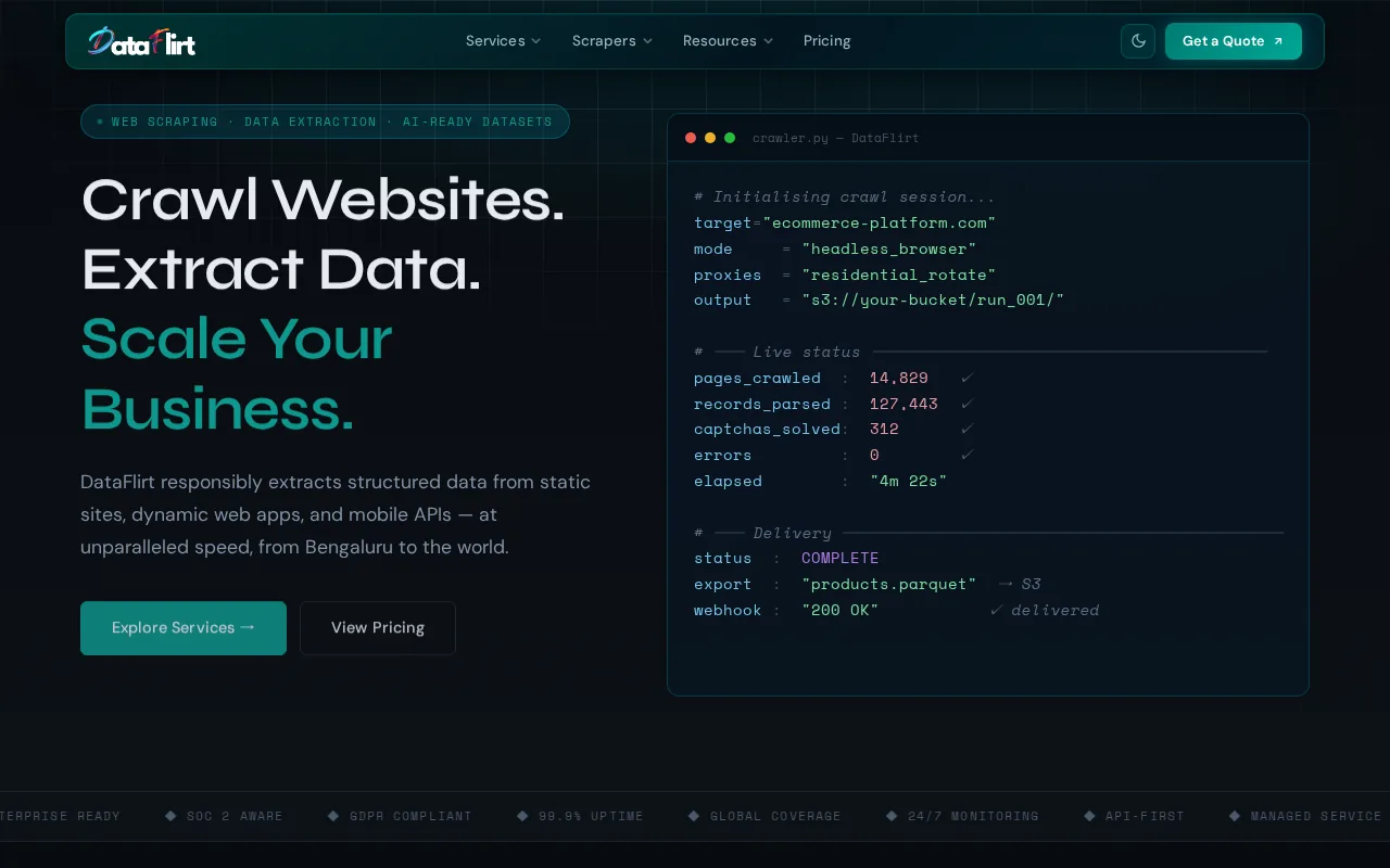DataFlirt product screenshot