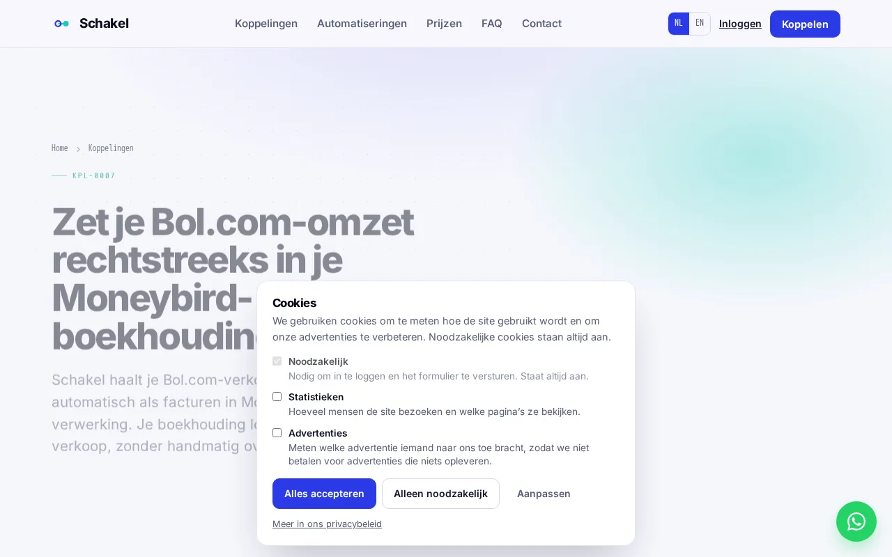 BolMoneybird product screenshot