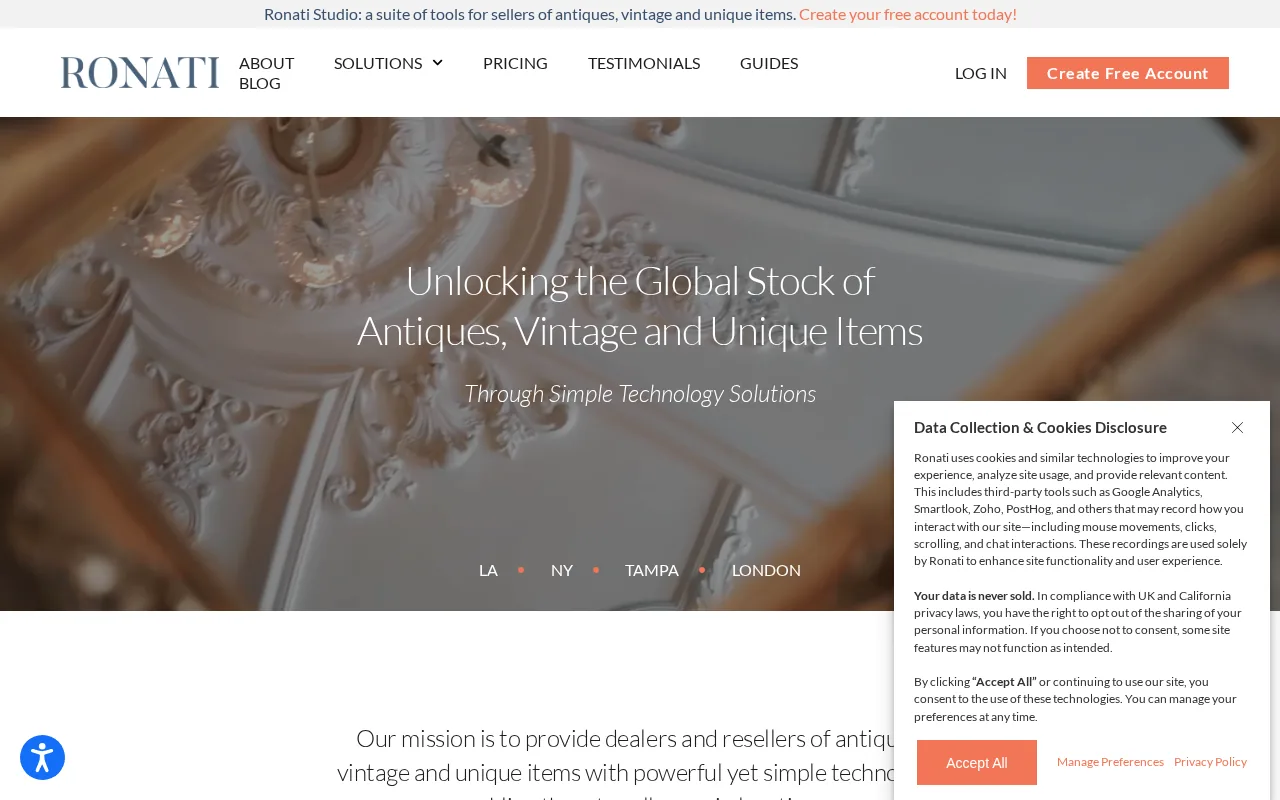 Ronati (Ronati Studio / E-commerce Manager) product screenshot