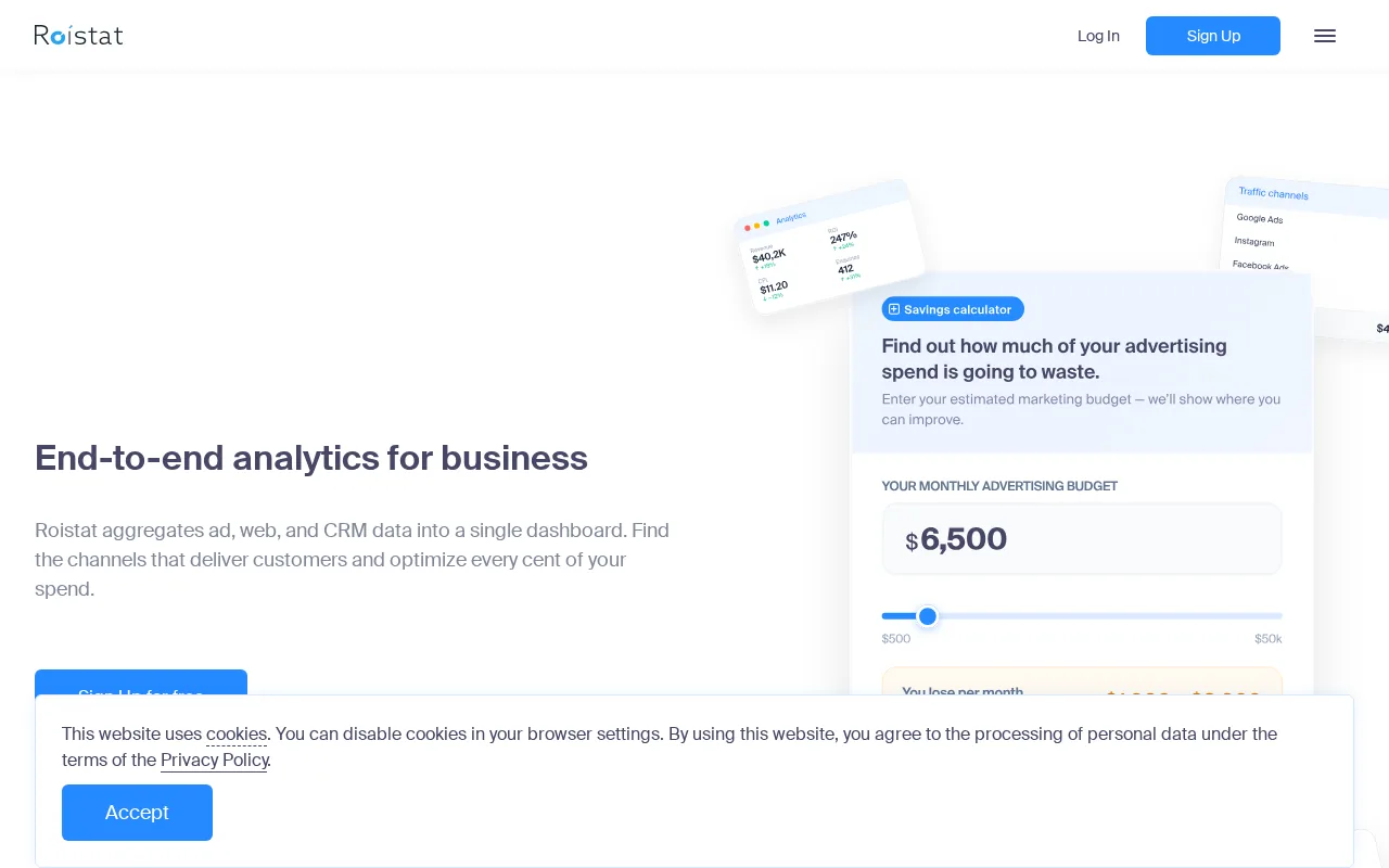 Roistat product screenshot