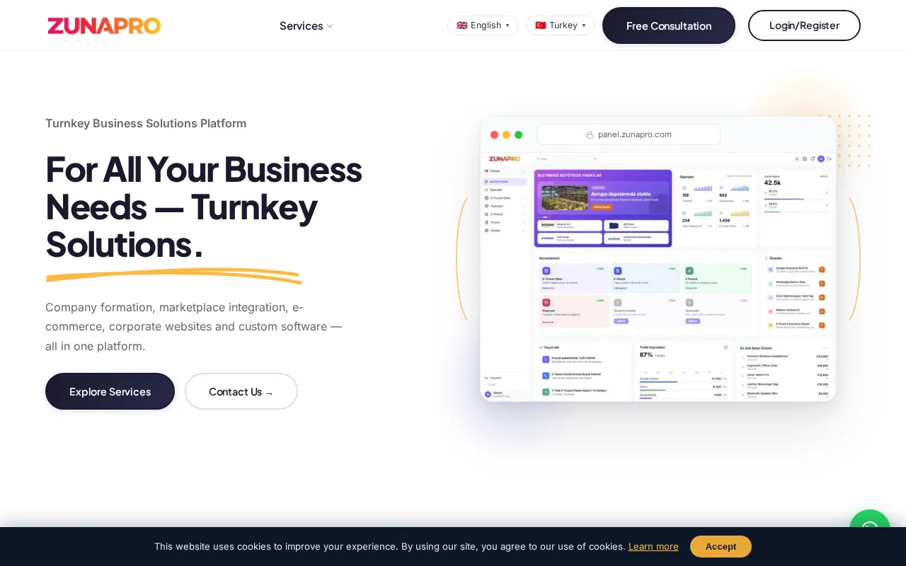 Zunapro product screenshot