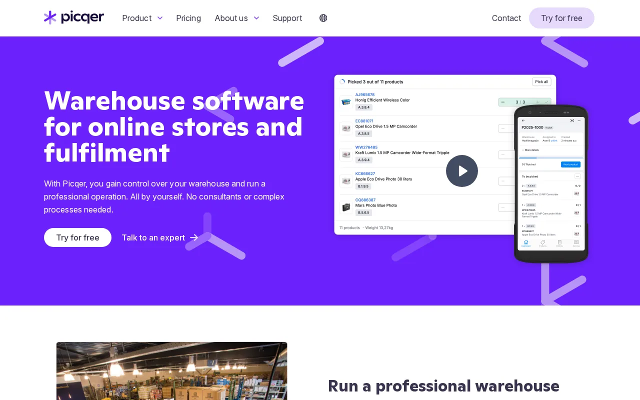 Picqer product screenshot