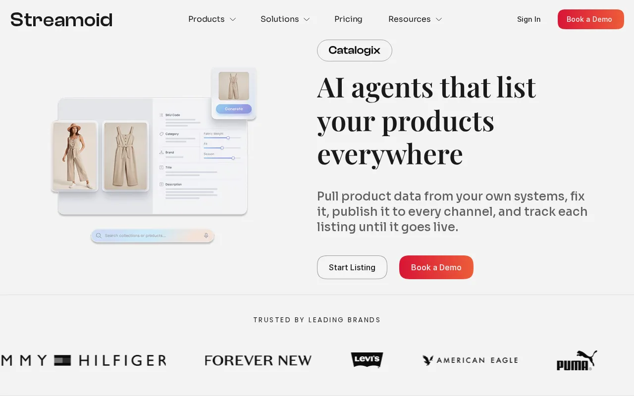 Streamoid Catalogix product screenshot