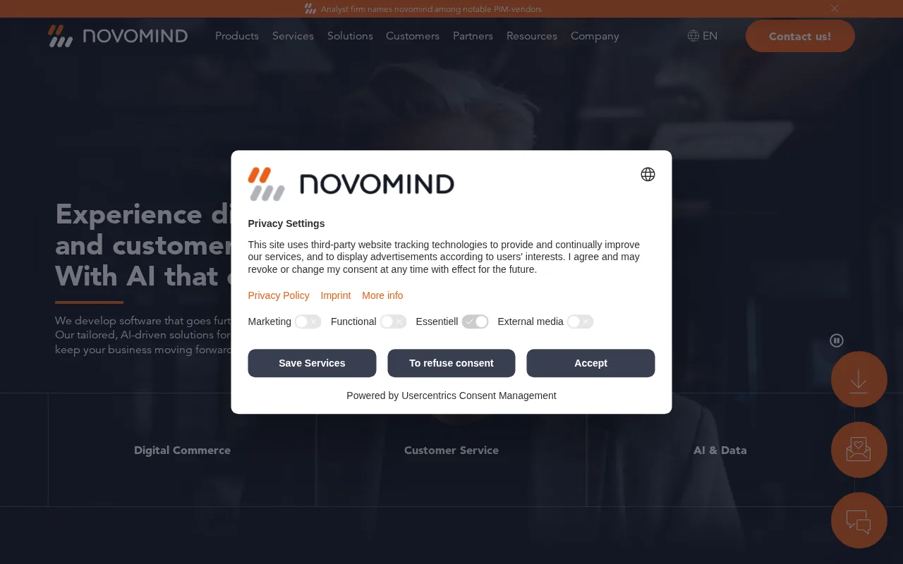novomind product screenshot