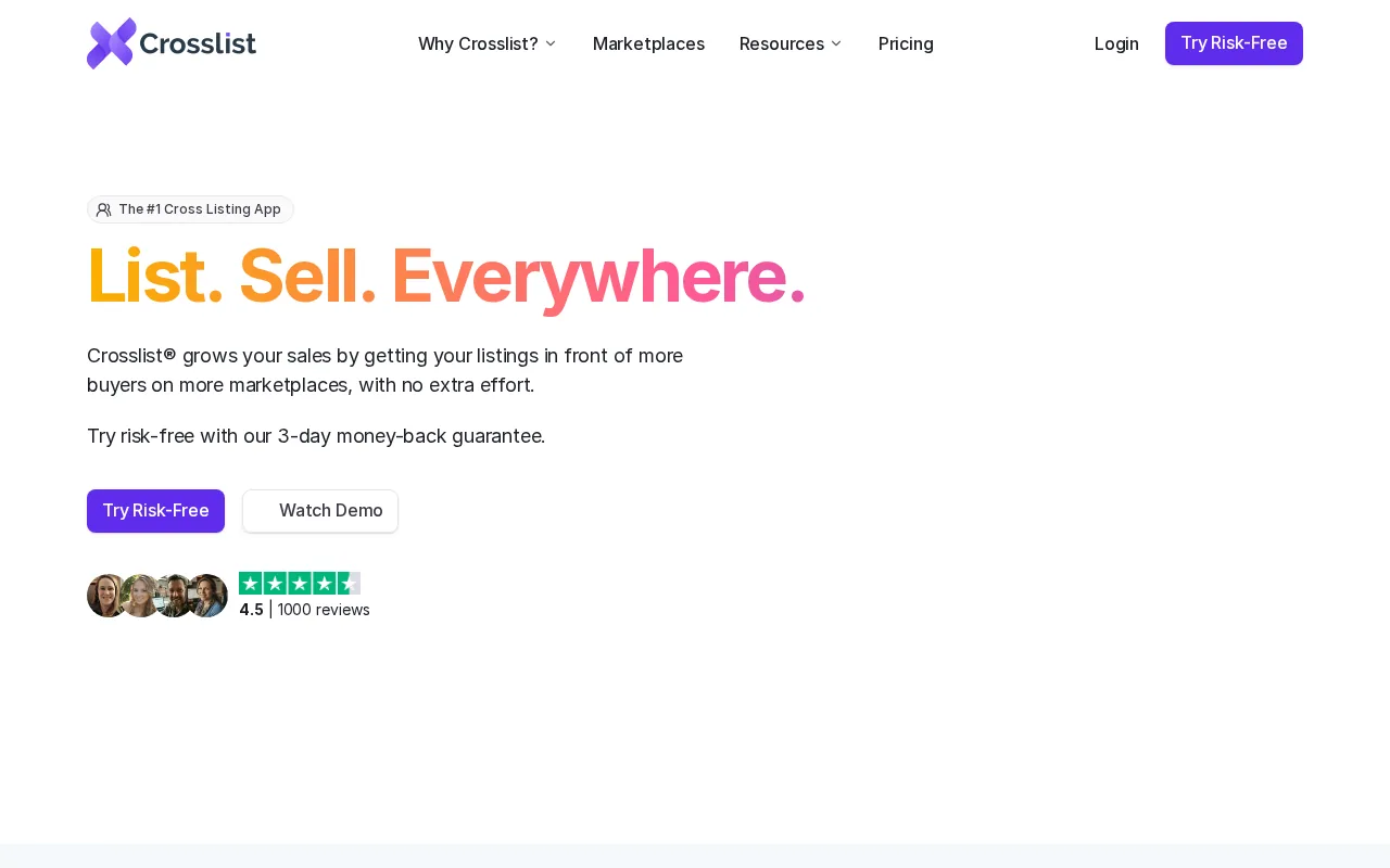 Crosslist product screenshot