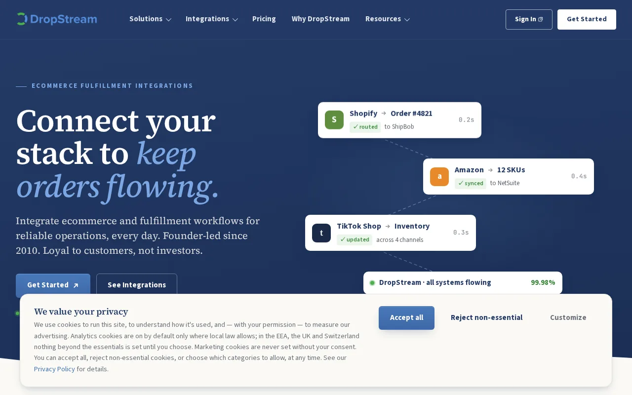 DropStream product screenshot