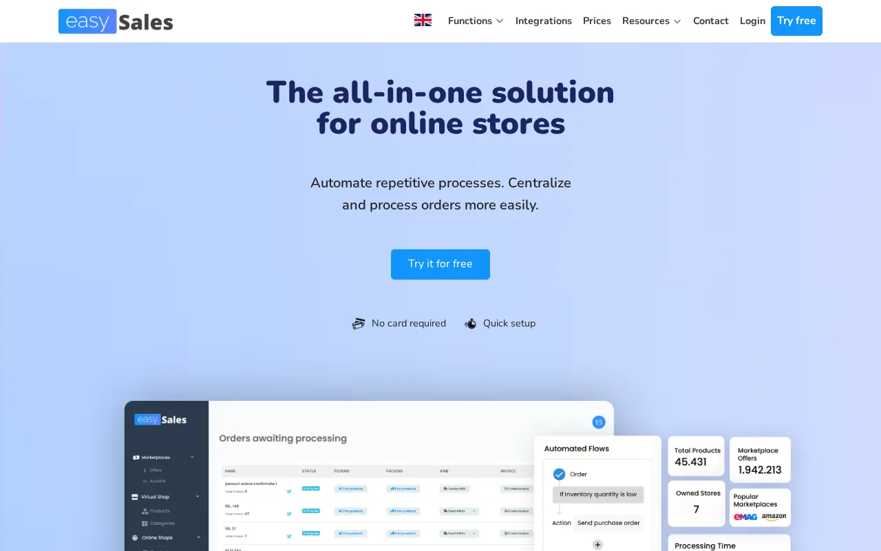 easySales product screenshot
