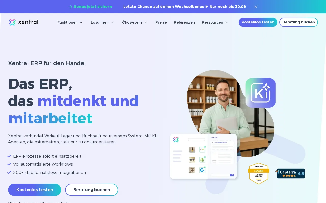 xentral product screenshot