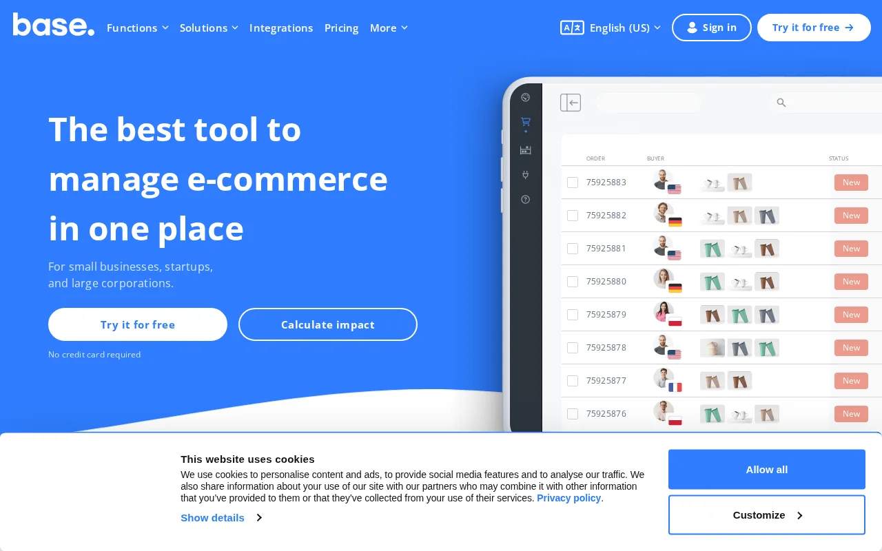 Base.com (BaseLinker) product screenshot