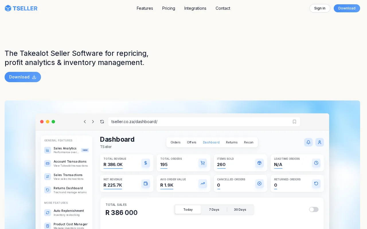 TSeller product screenshot