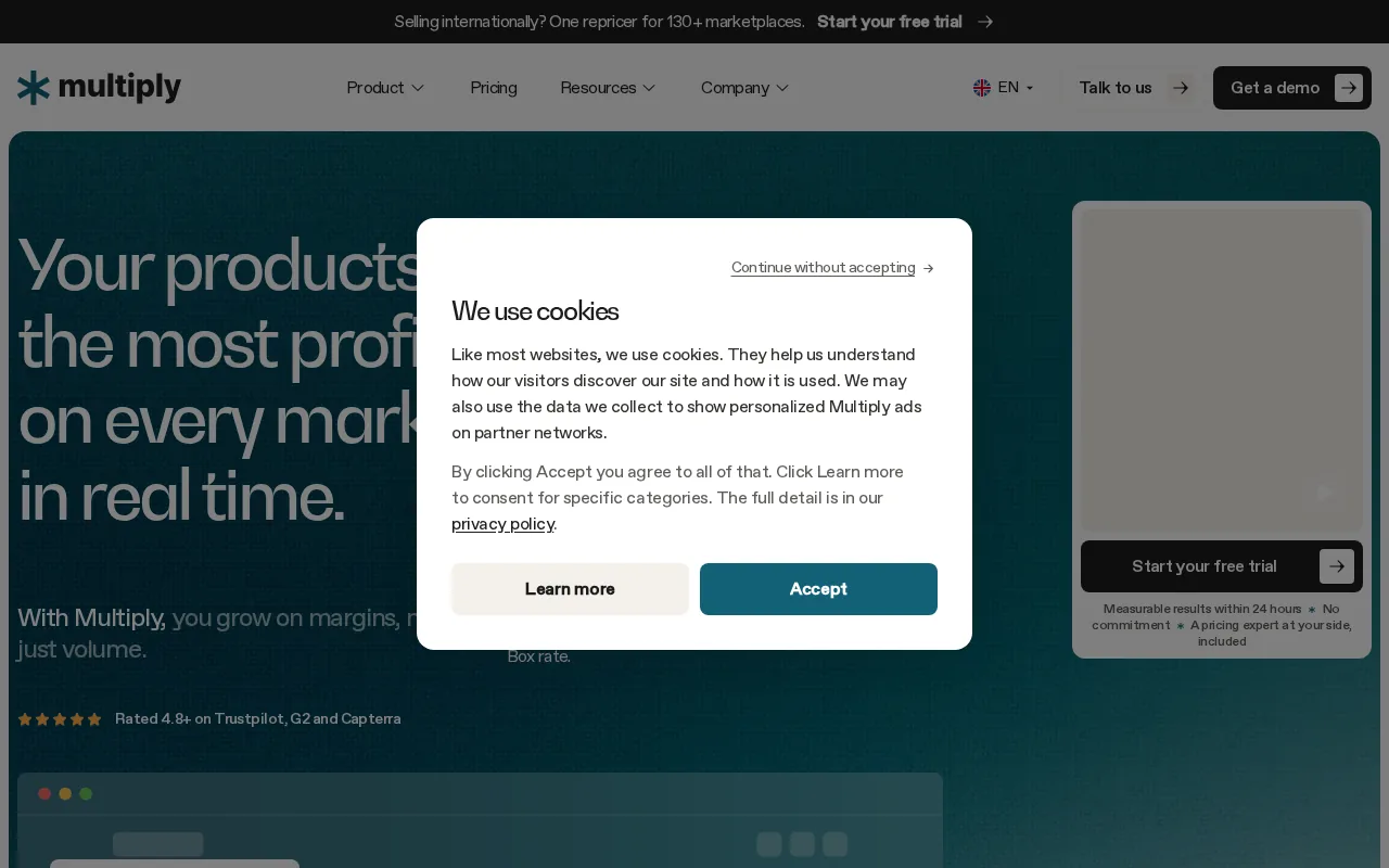 Multiply product screenshot