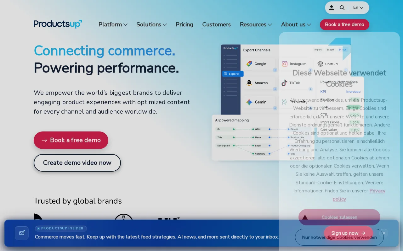 Productsup product screenshot