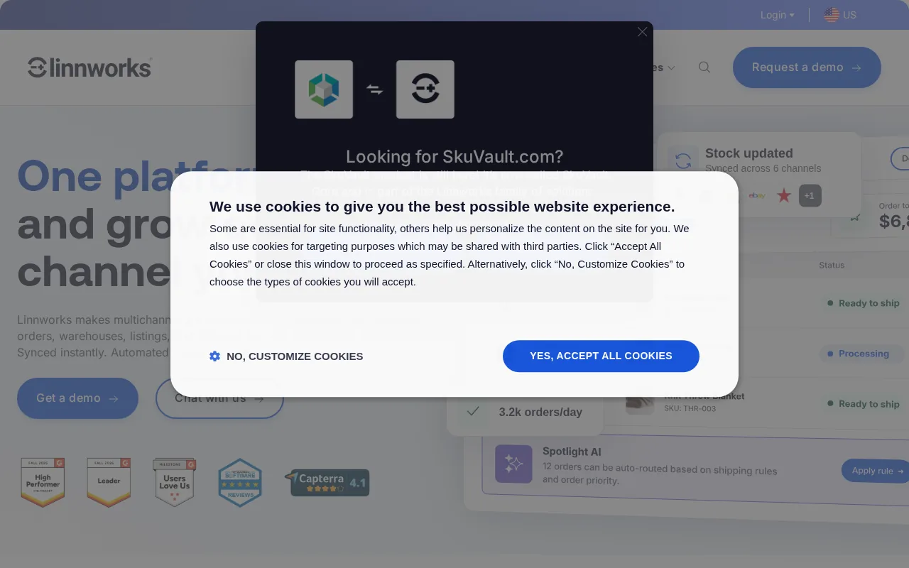 SkuVault product screenshot