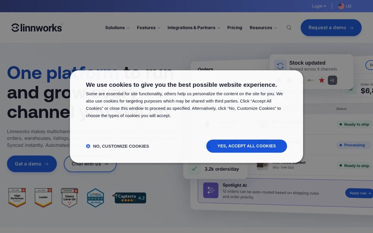 Linnworks product screenshot