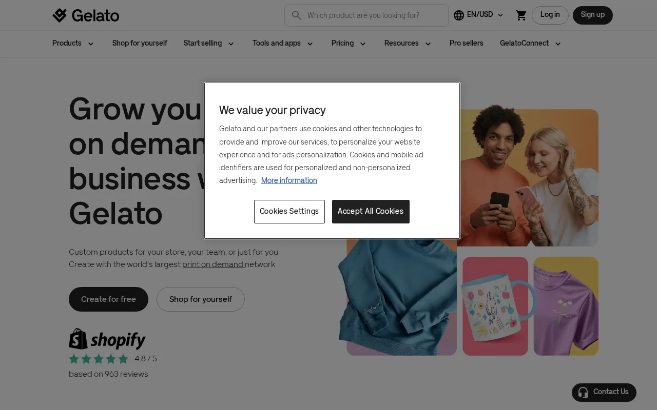 Gelato product screenshot