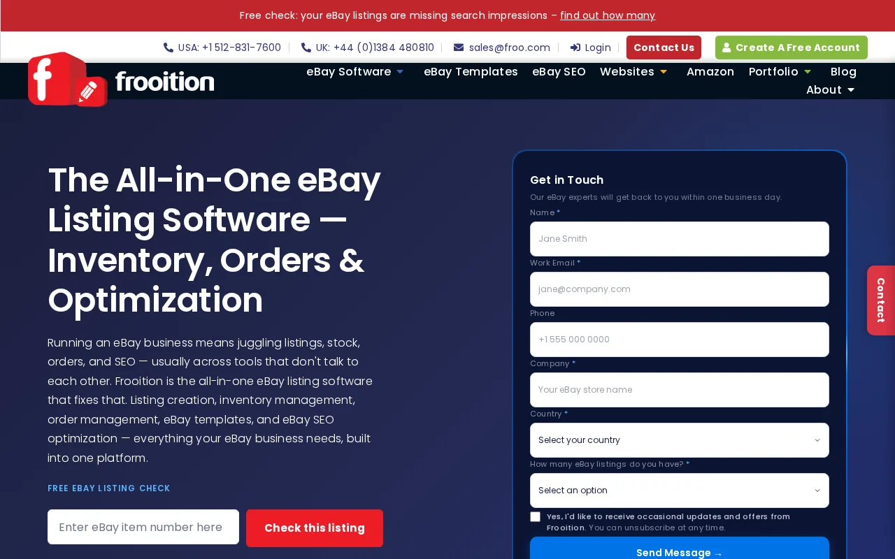 Frooition product screenshot