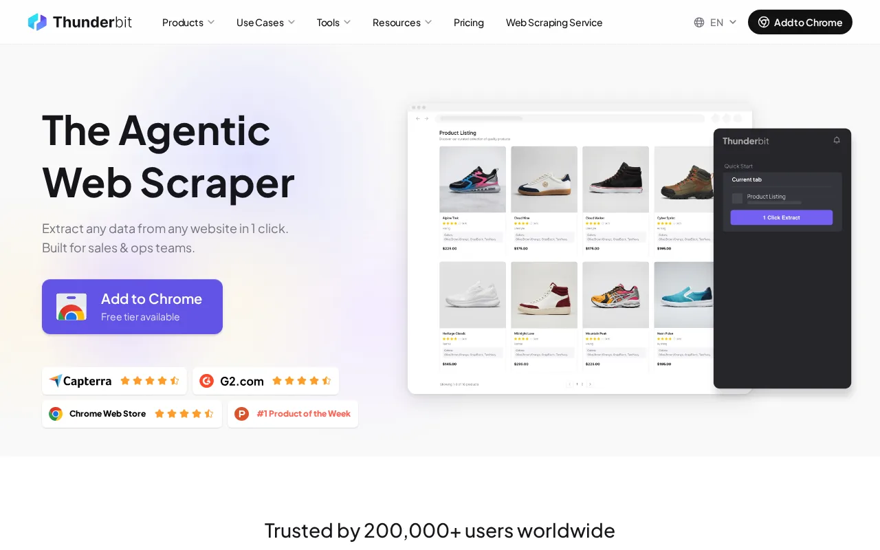 Thunderbit product screenshot