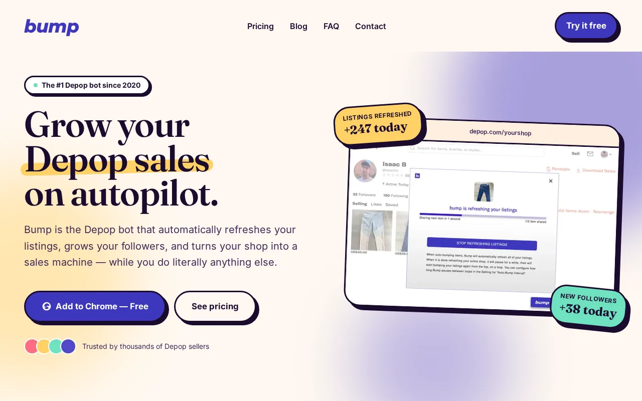 Bump product screenshot