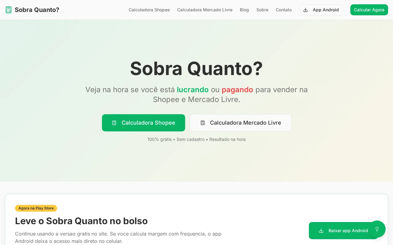 Sobra Quanto? product screenshot