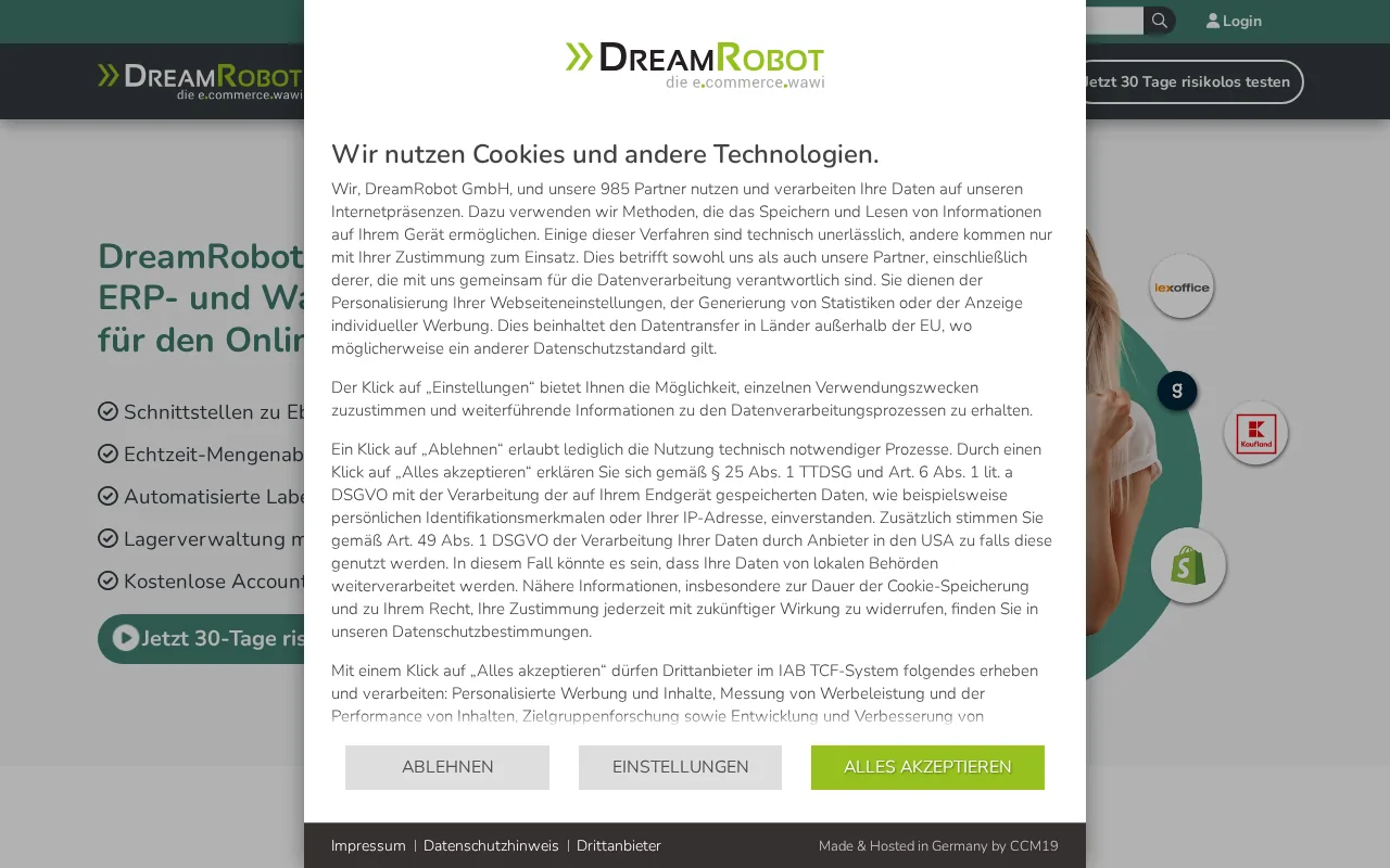 DreamRobot product screenshot