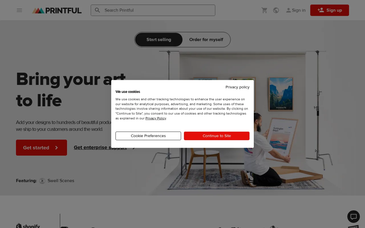 Printful product screenshot