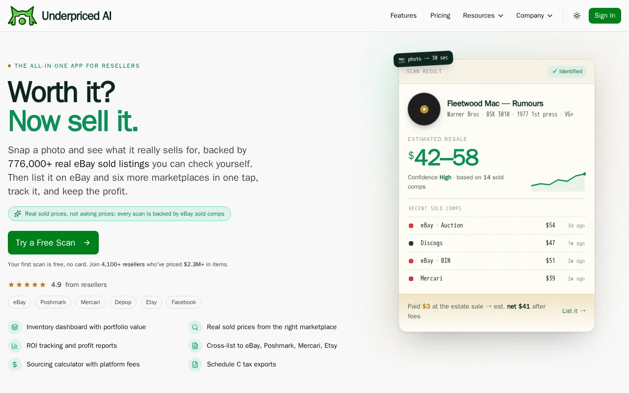 Underpriced AI product screenshot