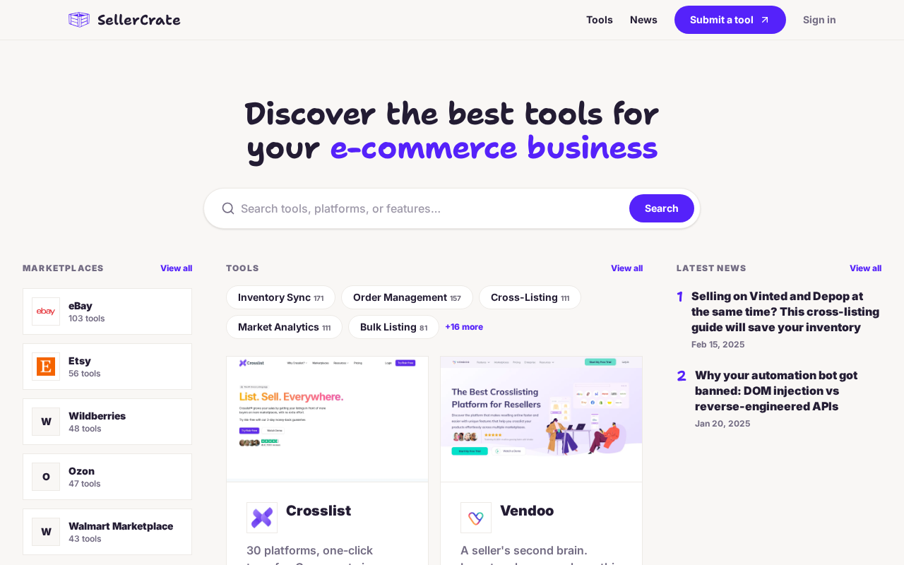 SellerCrate product screenshot